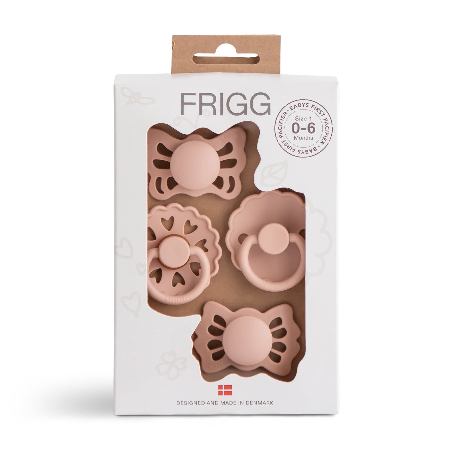FRIGG Baby's First Pacifier Floral Heart (Blush) 4-Pack