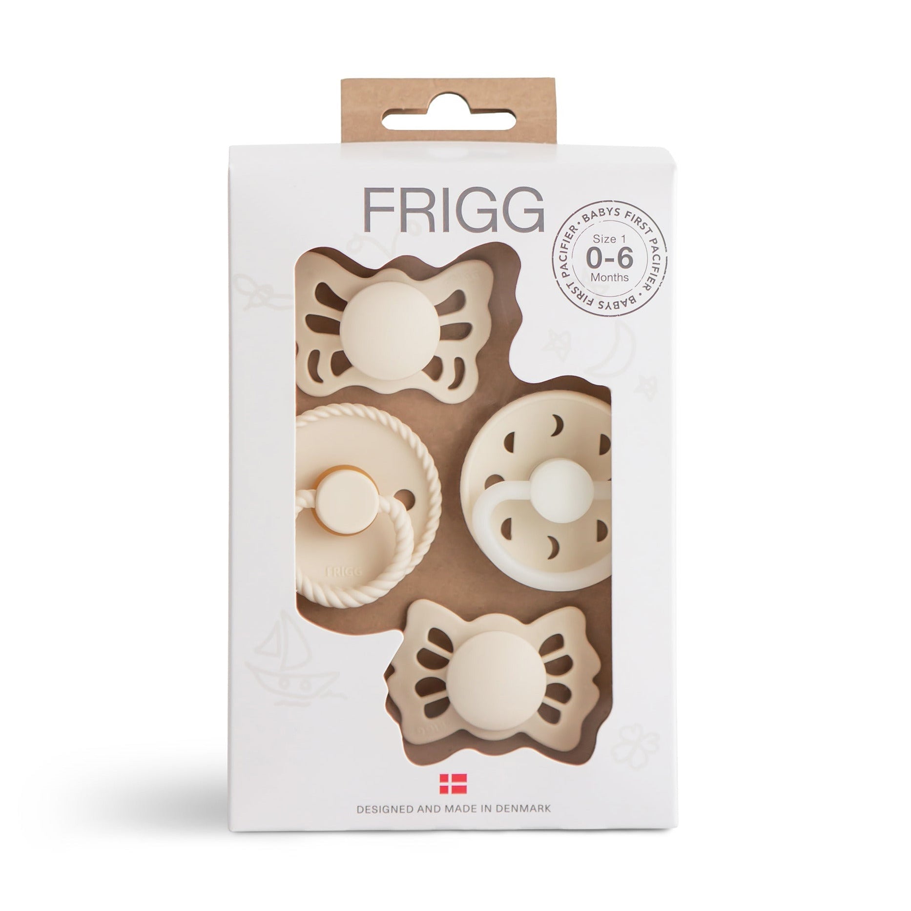 FRIGG Baby's First Pacifier Moonlight Sailing (Cream) 4-Pack