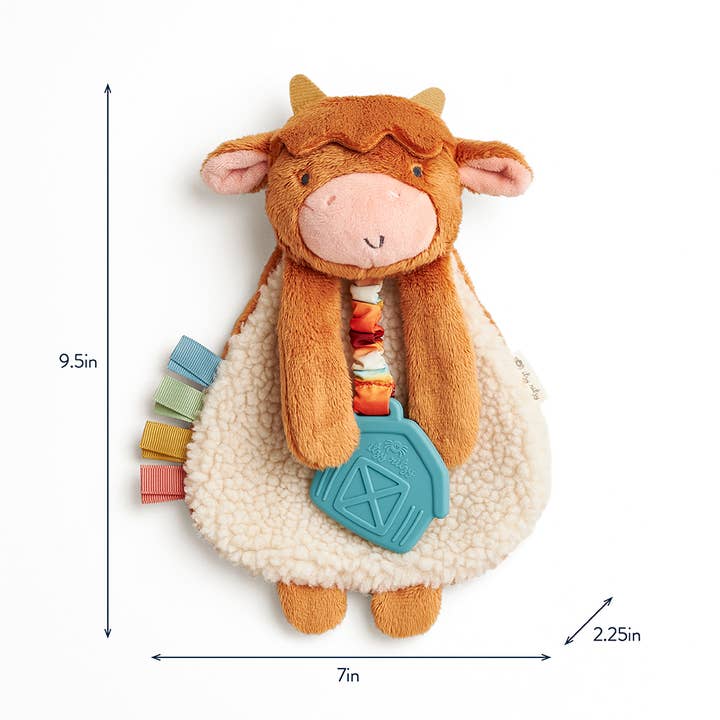 Itzy Lovey™ Plush and Teether Toy - Wyatt the Highland Cow