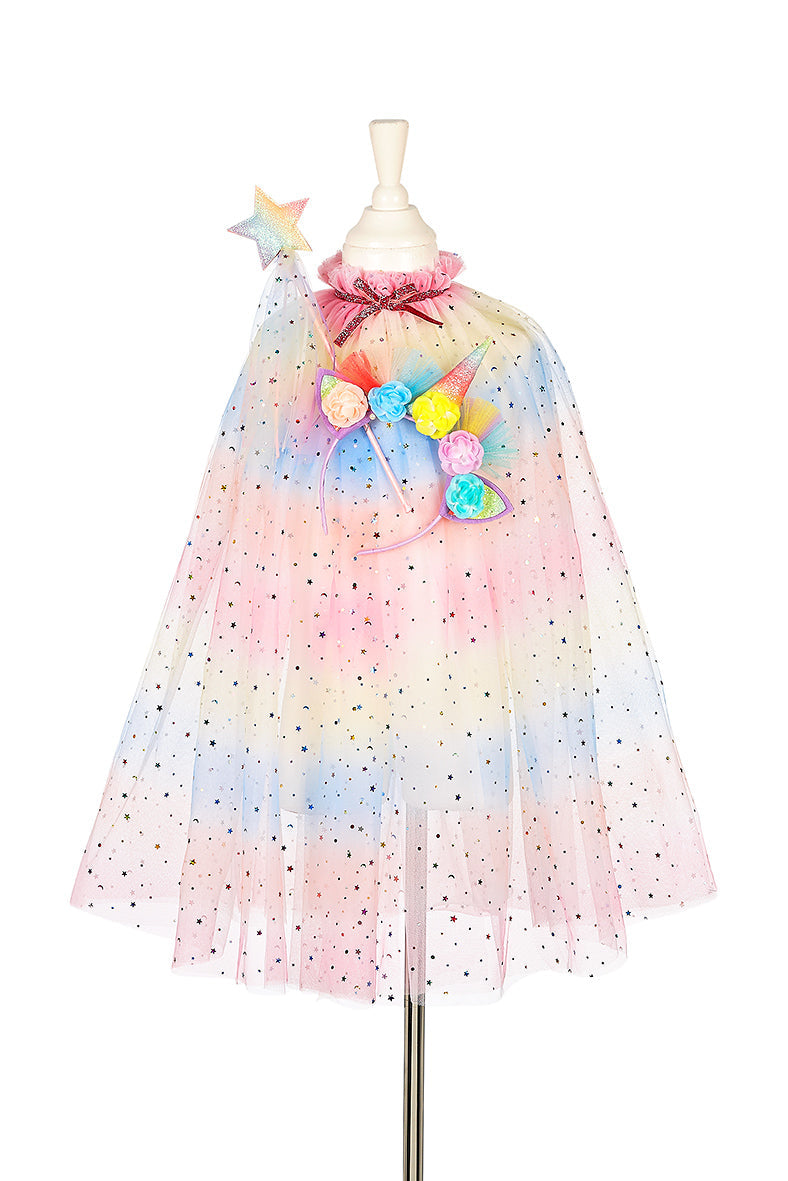Unicorn Costume Cape Set w/ headband & wand - Role-Play for Children(2 sizes)
