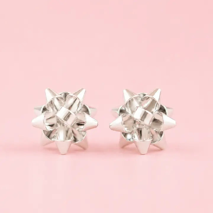 Holiday Bow Earrings | Single | Silver