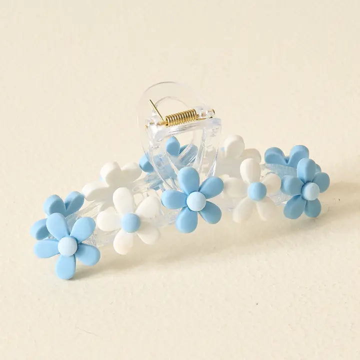 Daisy Claw Clip - Light Blue