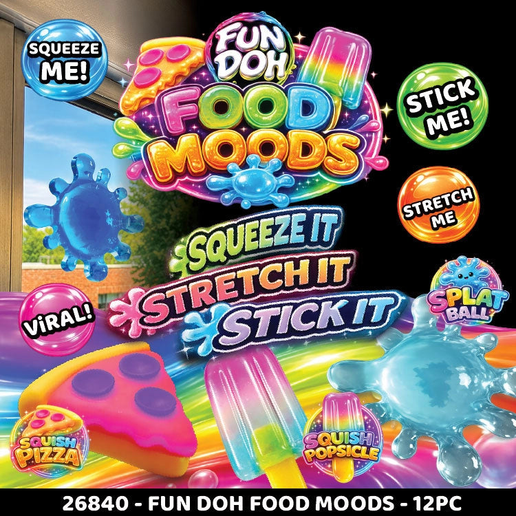 Fun Doh Food Moods Snack Attack Squishy Variety - 12/Display