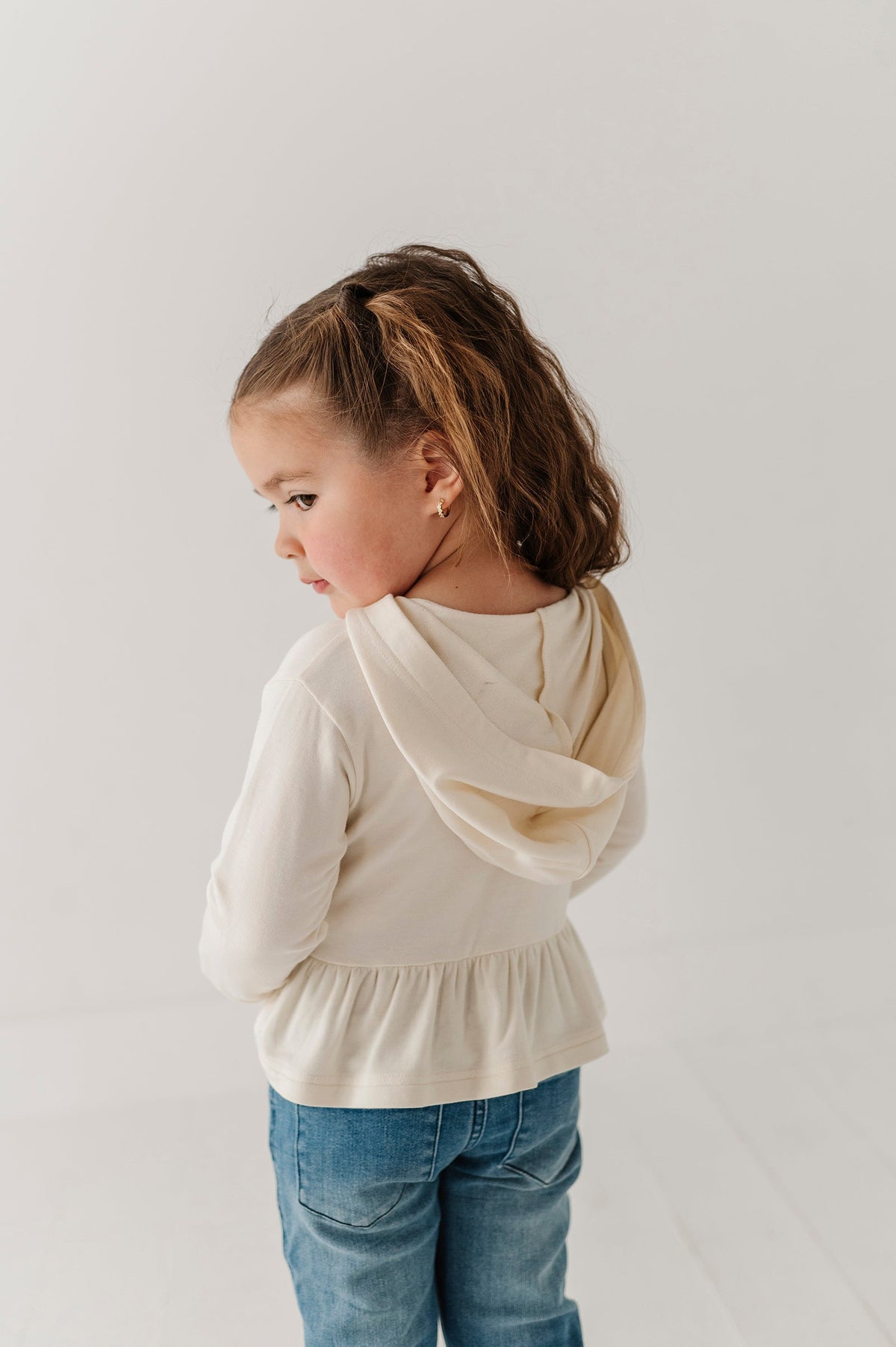 Girls Peplum Hoodie in Daisy Love