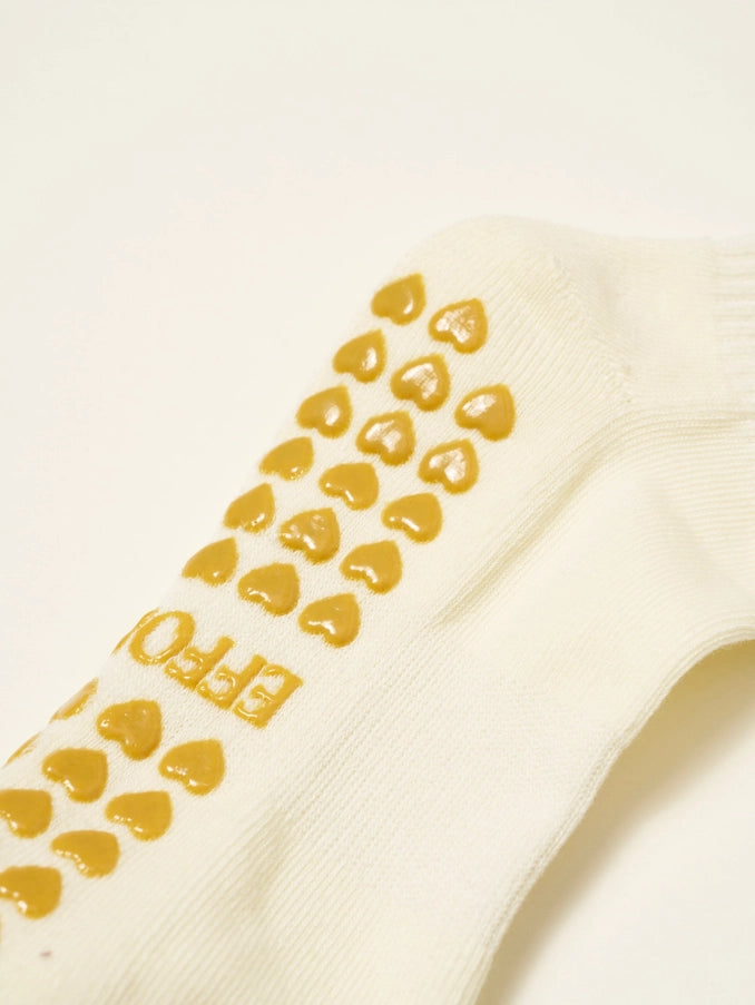 🎀 Bow Ruffle Grip Sock [Gold], Pilates Socks