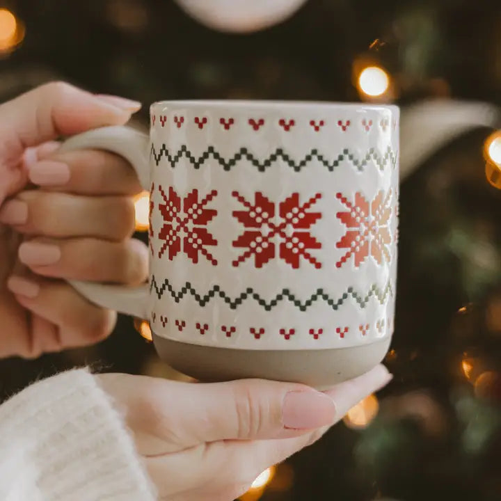 *New* Fair Isle Sweater Stoneware Coffee Mug - Gifts