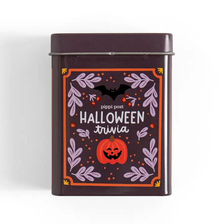 Halloween Trivia Game - Deck of Cards + Storage Tin