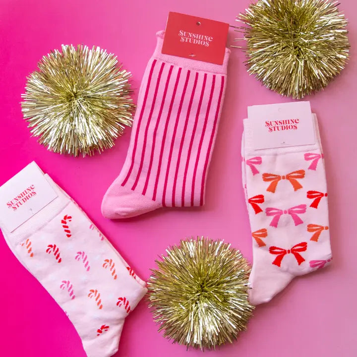 Holiday Candy Cane Crew Socks