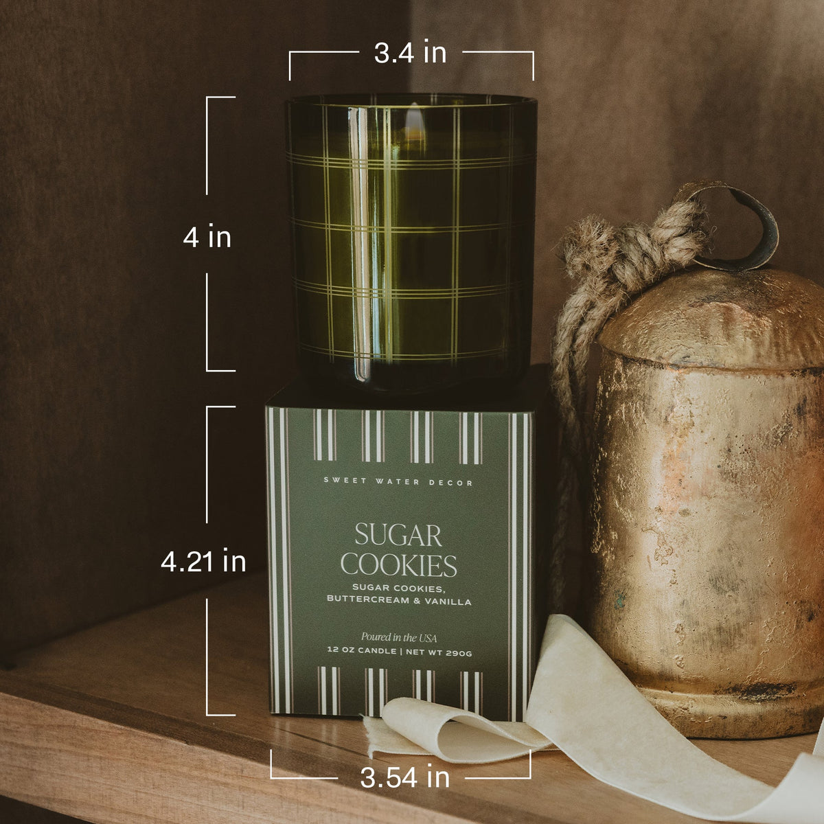 Christmas Soy Candle - Boxed Tinted Glass Jar - 12 oz