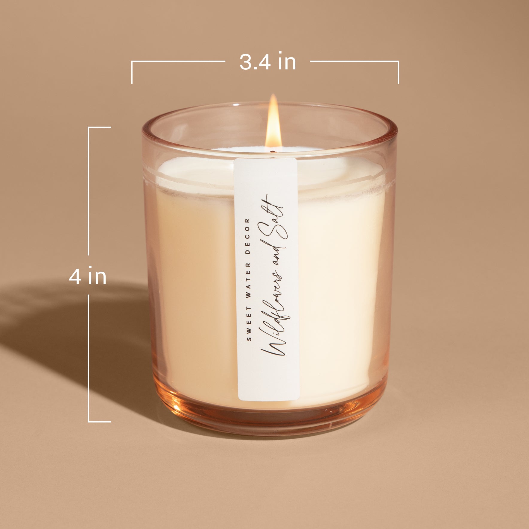 Coastal Lemon Soy Candle - Tinted Glass Jar - 12 oz