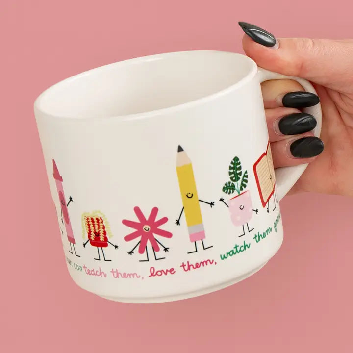 Teach Them Love Them Watch Them Grow Ceramic Mug - Cream