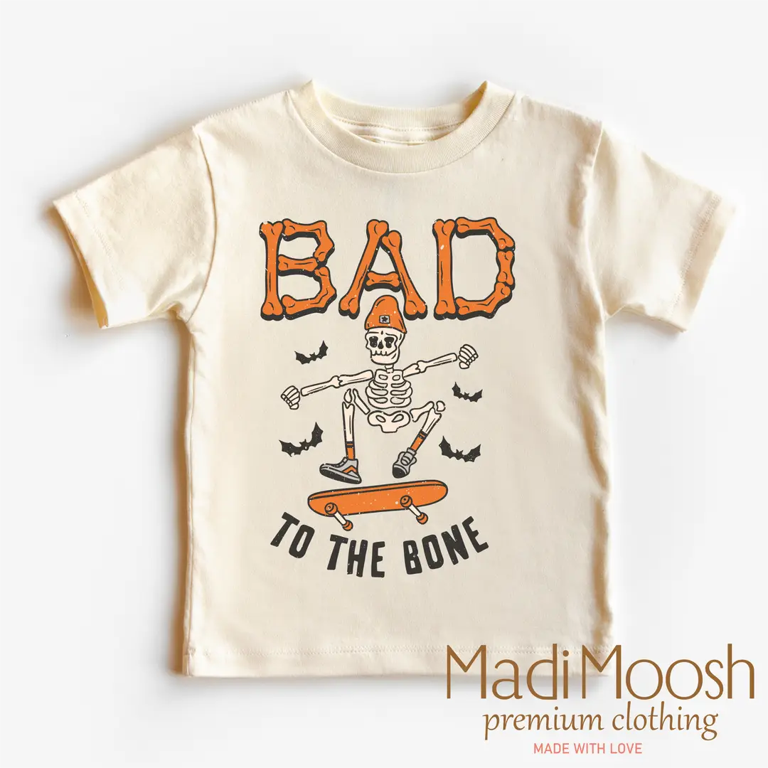 Bad To the Bone Skater Shirt - Halloween Shirt