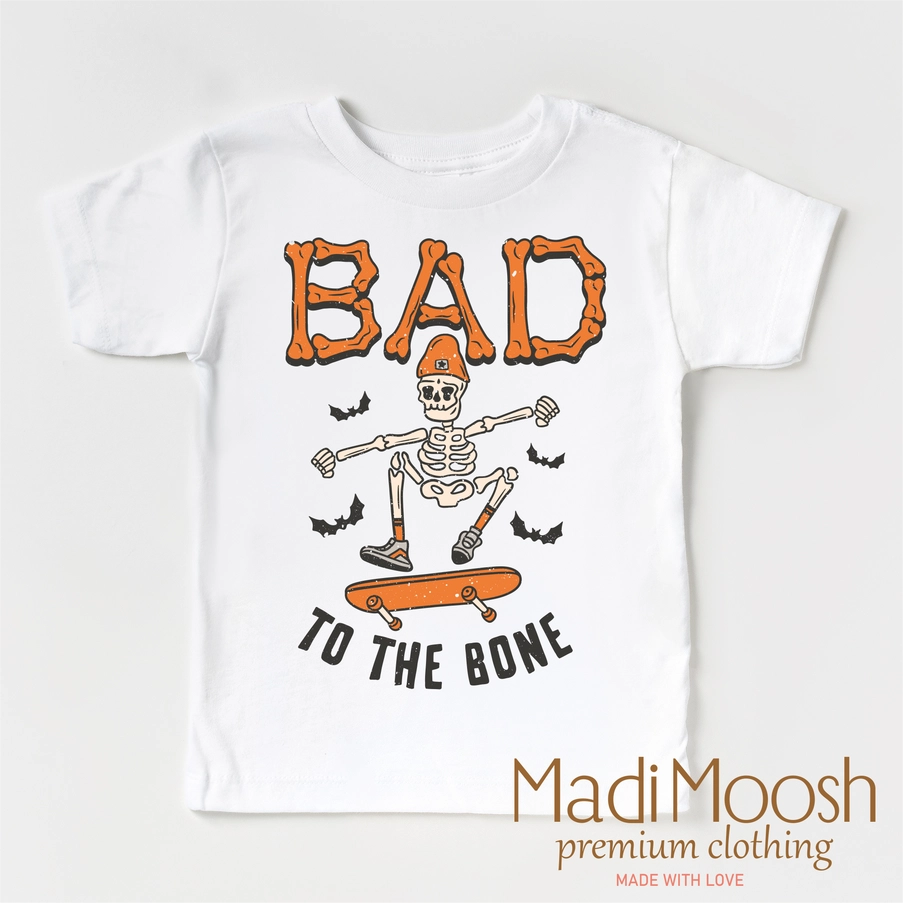 Bad To the Bone Skater Shirt - Halloween Shirt
