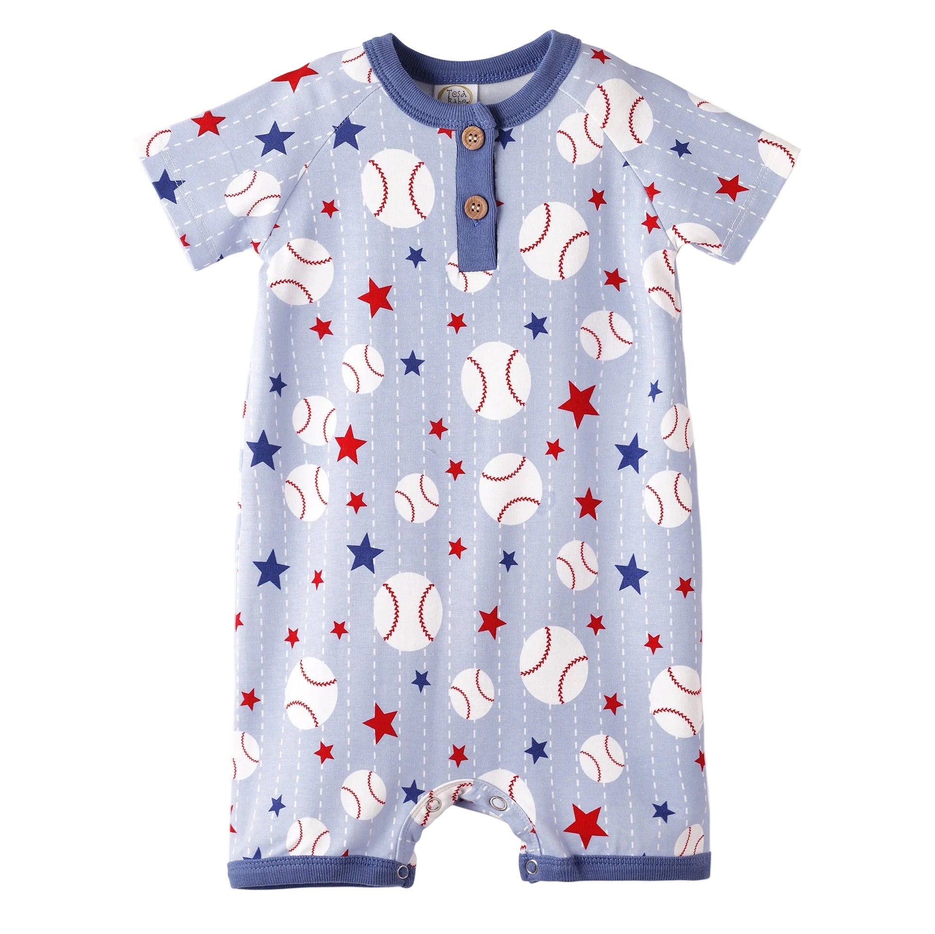 Grand Slam Baseball Bamboo Shorty Romper for Baby Boys