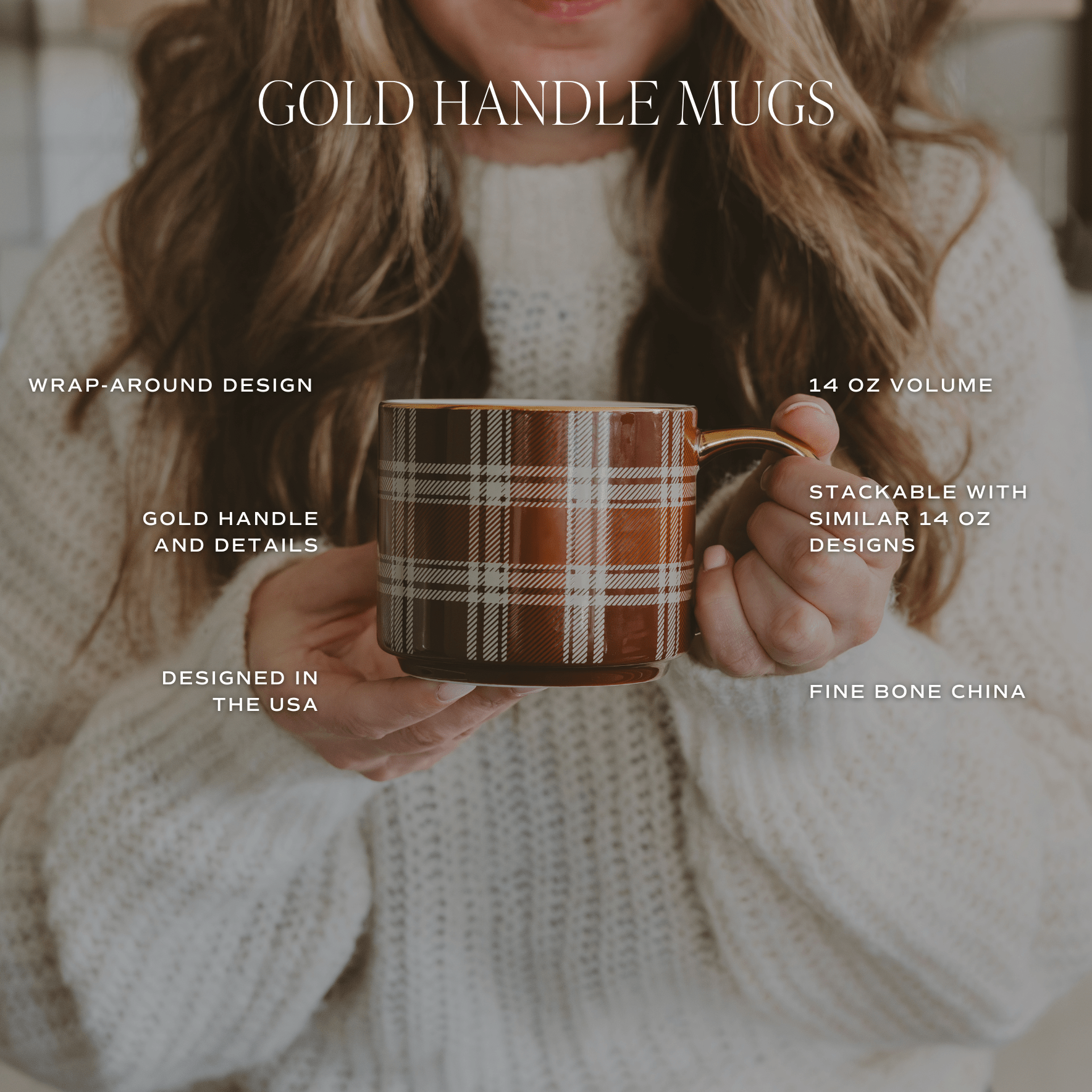 Spiderwebs 14 oz Gold Handle Coffee Mug