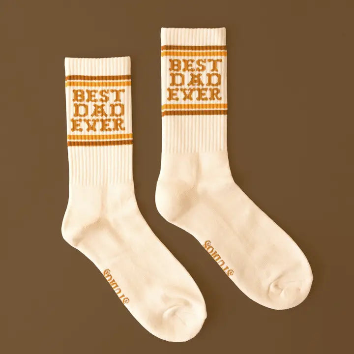 Best Dad Ever Striped Crew Sock