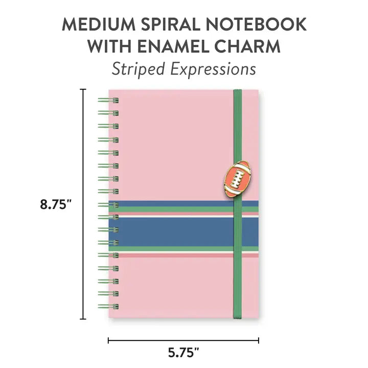 Game Day Medium Spiral Notebook with Enamel Charm