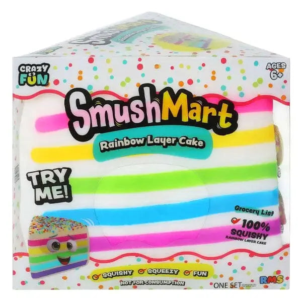 Rms Smushmart Giant Rainbow Cake Slice Squishy 1pc