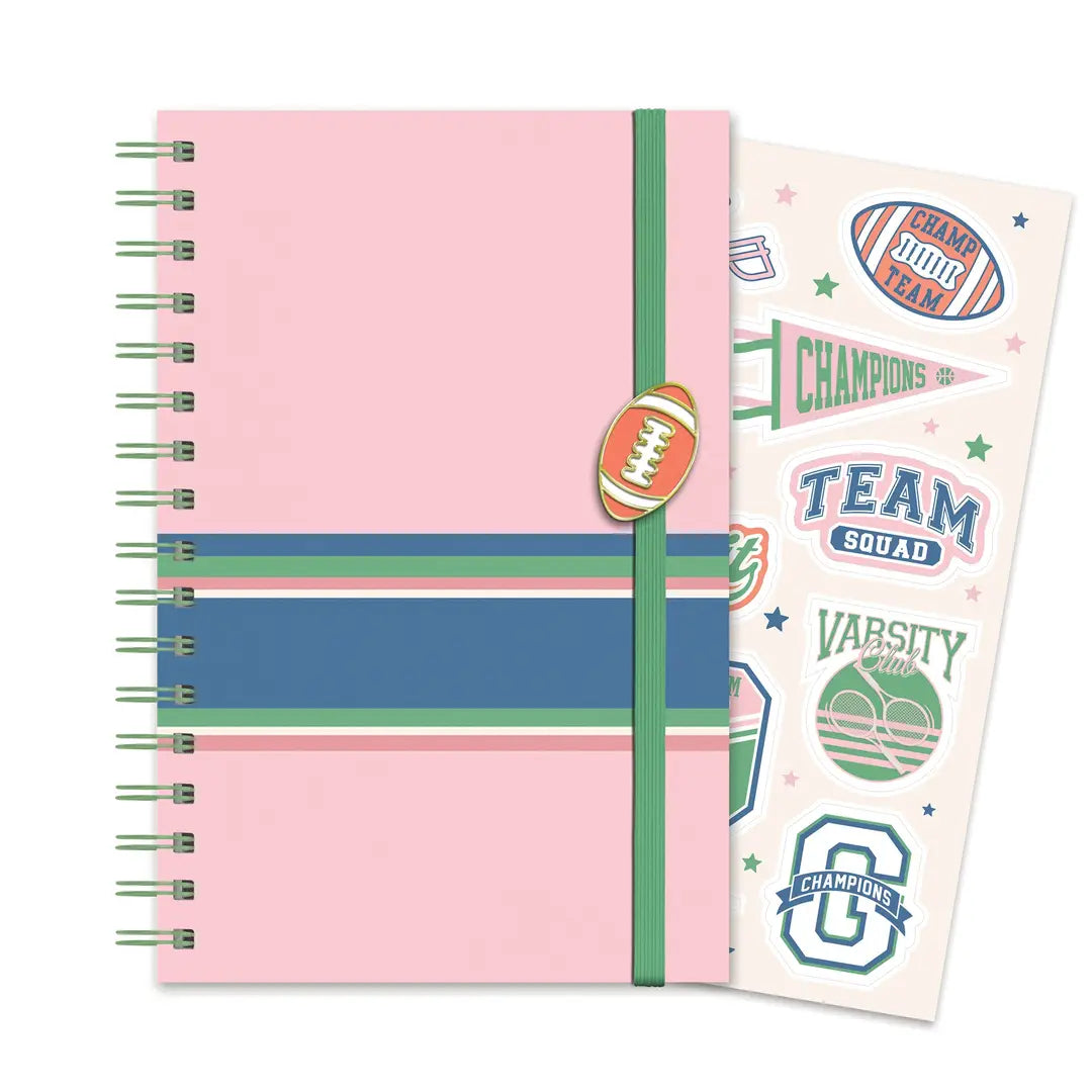 Game Day Medium Spiral Notebook with Enamel Charm