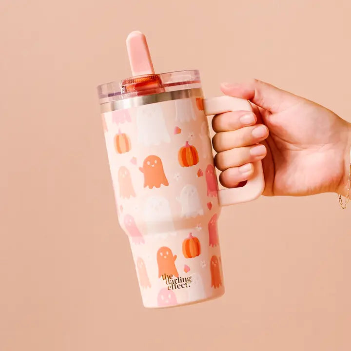 20 oz Lifestyle Flip Straw Tumbler-Ghost Party