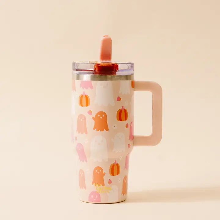 20 oz Lifestyle Flip Straw Tumbler-Ghost Party