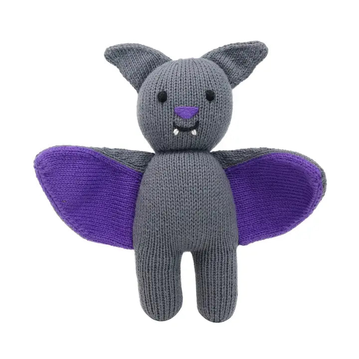 Handmade Knit Halloween Bat Plush - Fair Trade Cotton Toy