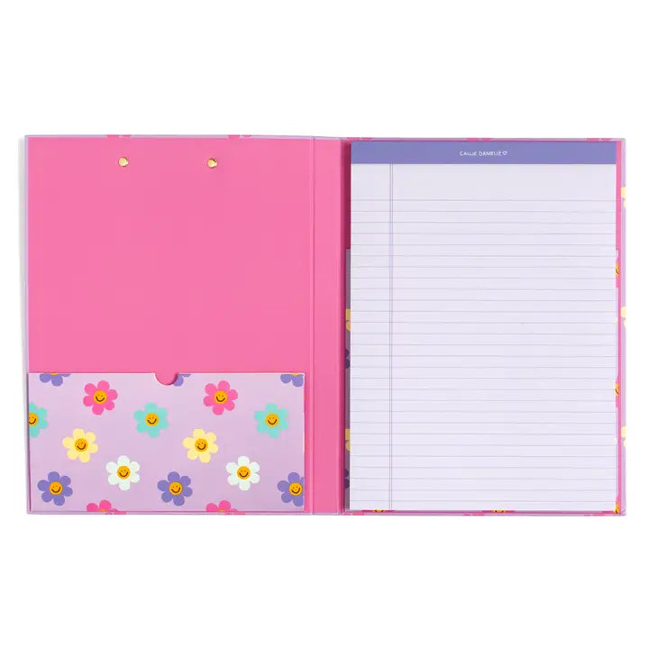 Happy Daisy Clipfolio with Lined Notepad