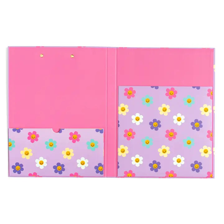 Happy Daisy Clipfolio with Lined Notepad