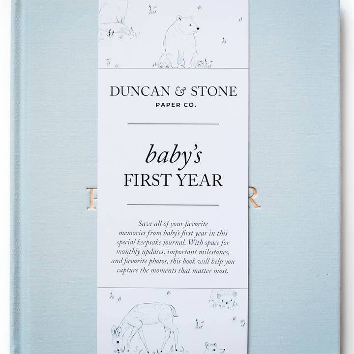 Baby's First Year Memory Book & Photo Album - Sky Blue