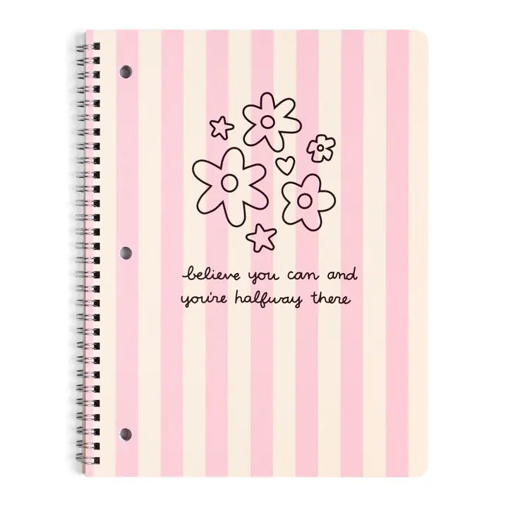 Bloom & Believe Floral Stripes Spiral Notebook