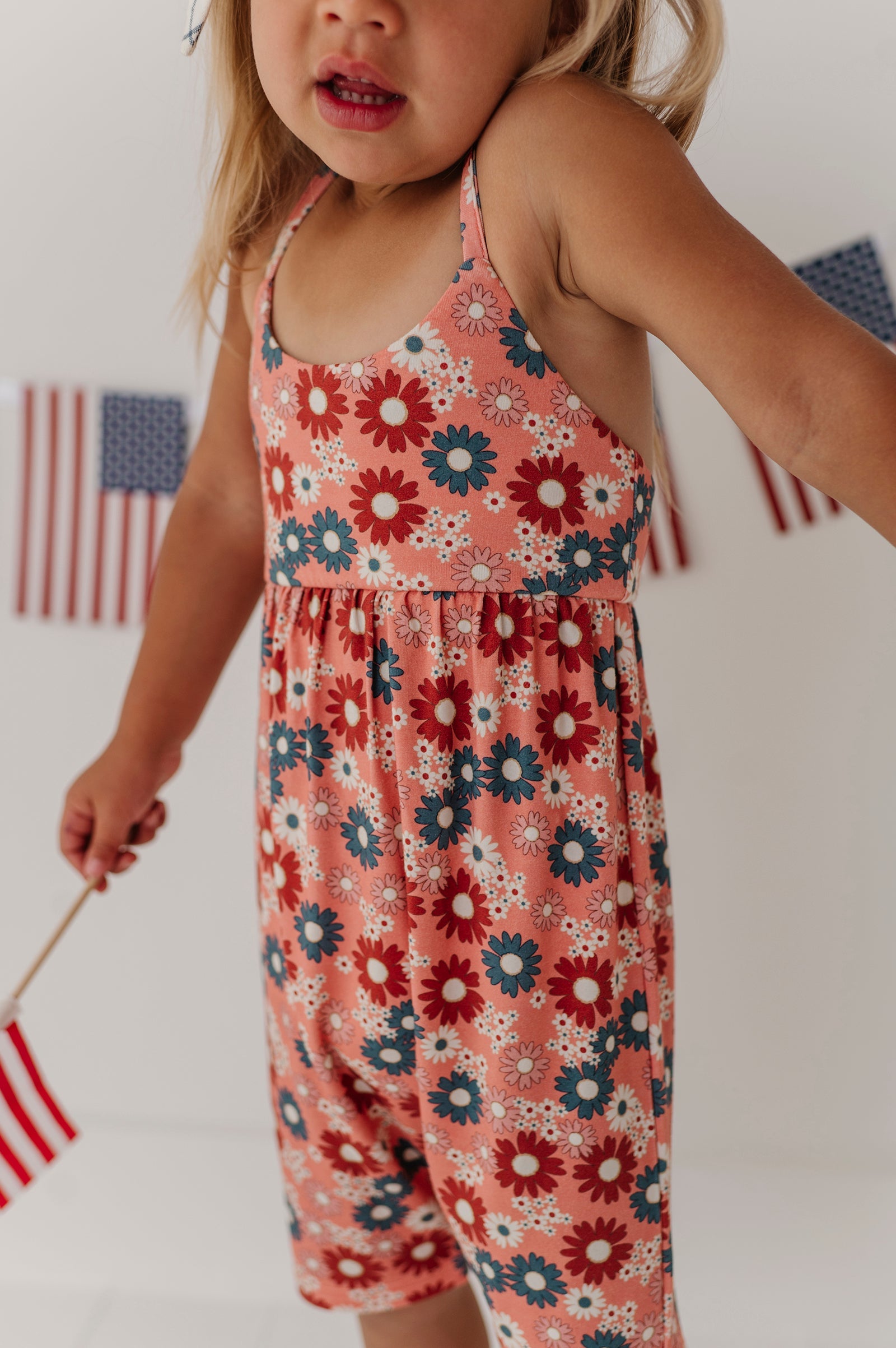 Girl's Tie-Back Romper