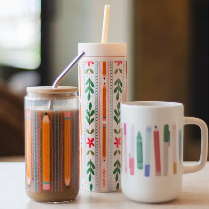 Teacher School Supplies Tall Ceramic Coffee Mug