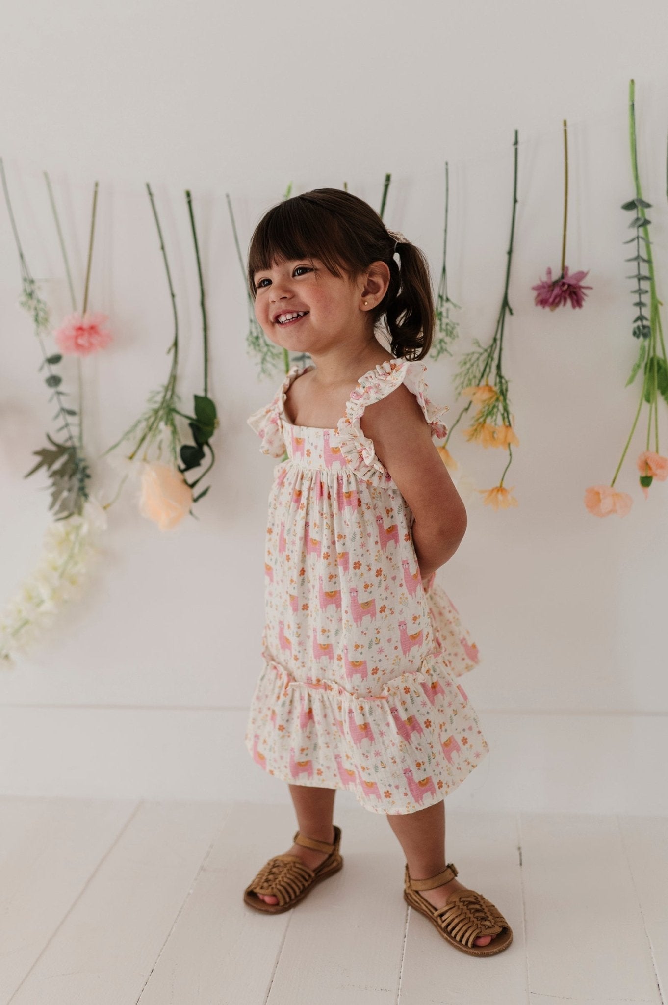 Girl's Drop-Waist Peplum Dress
