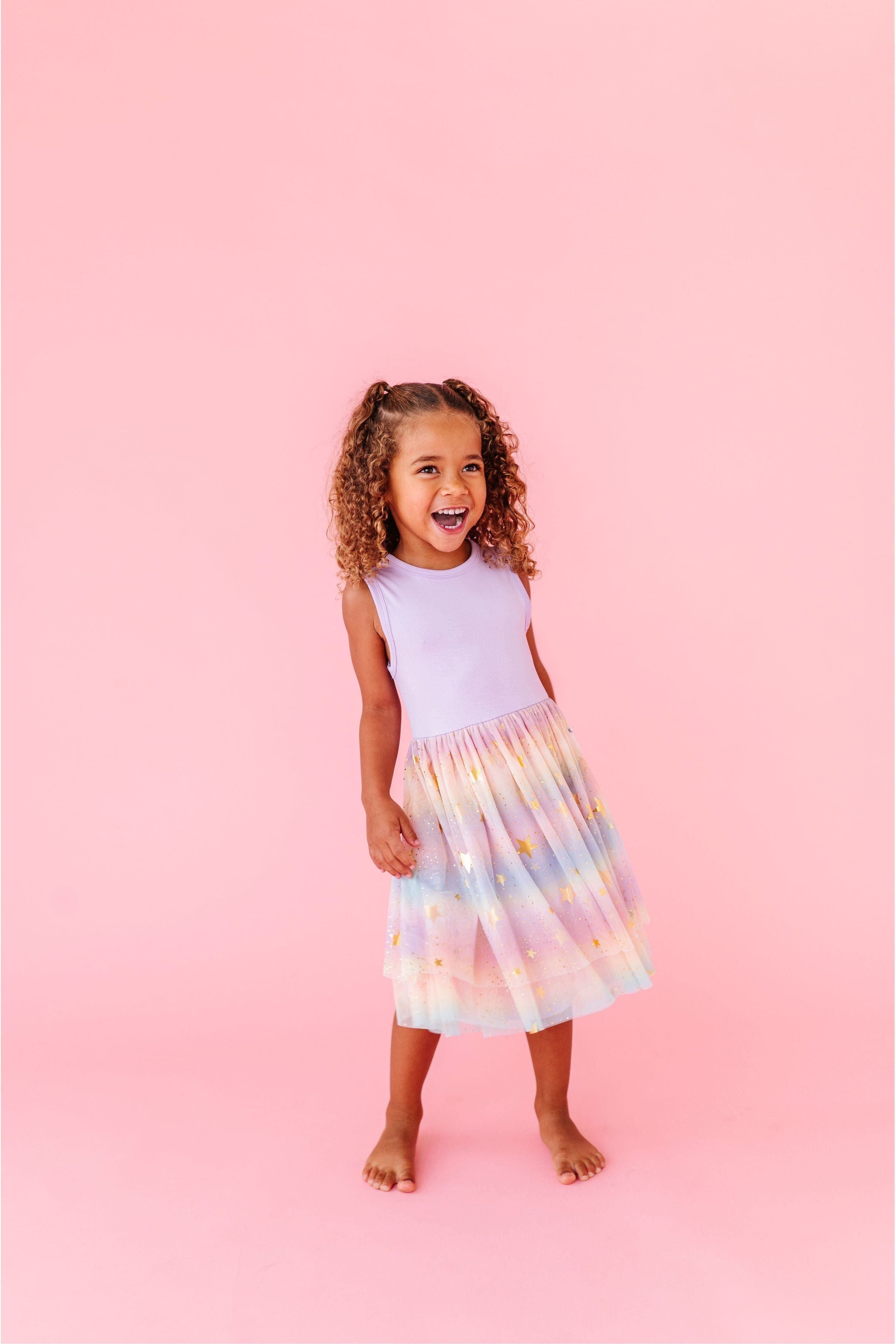Bamboo Tulle Dress - Rainbow Ombre Twinkle