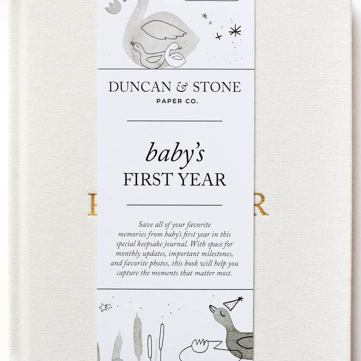 Baby's First Year Memory Book & Photo Album - Cream