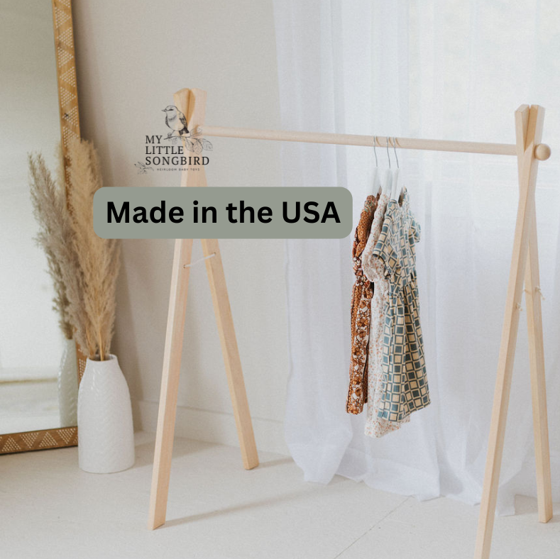 Wooden dress rack /toddler clothes rack