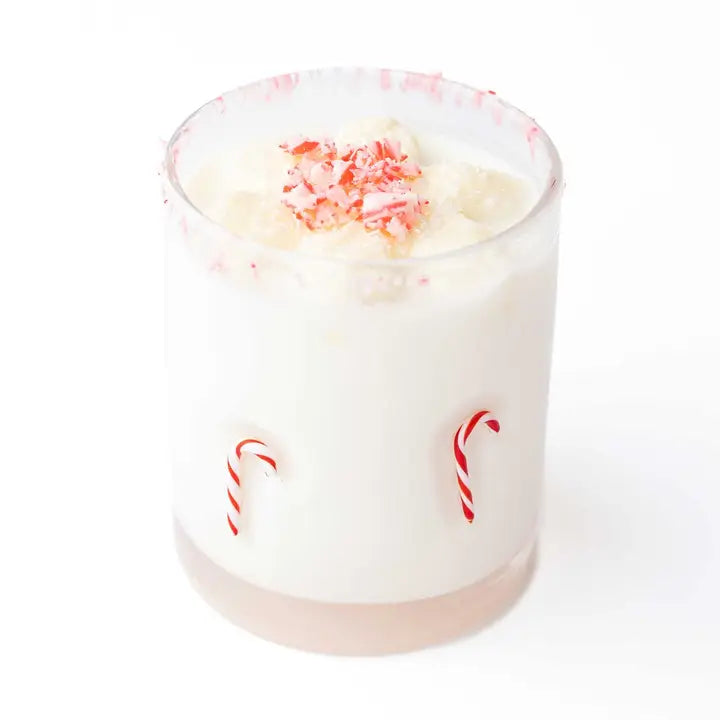 Candy Cane Icon Bead Drinking Glass, 8 oz