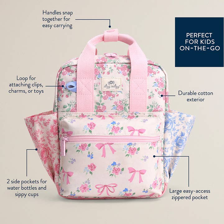 Itzy Bitzy Bag™ Toddler Daycare Backpack - Ribbons + Roses