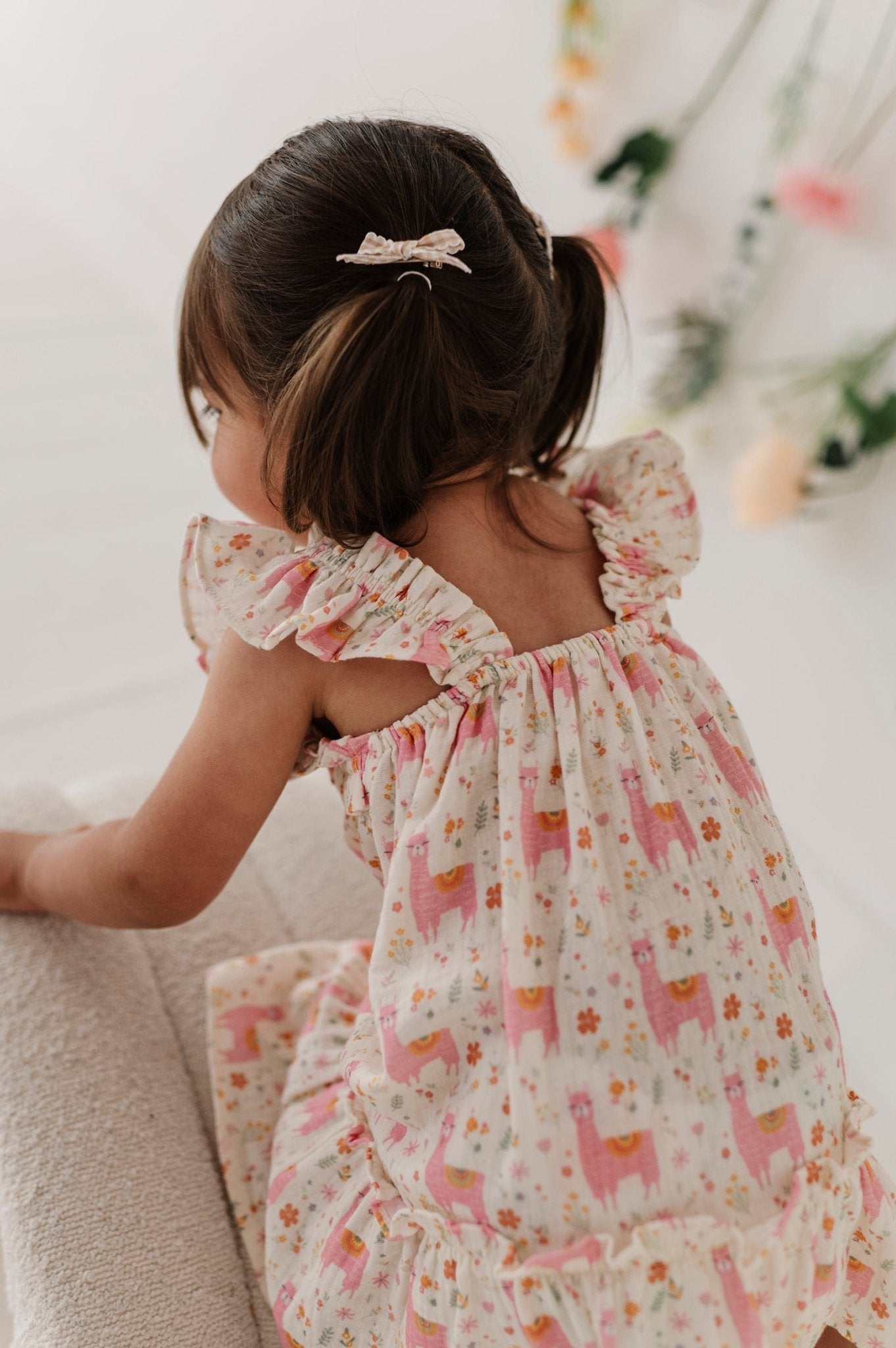 Girl's Drop-Waist Peplum Dress