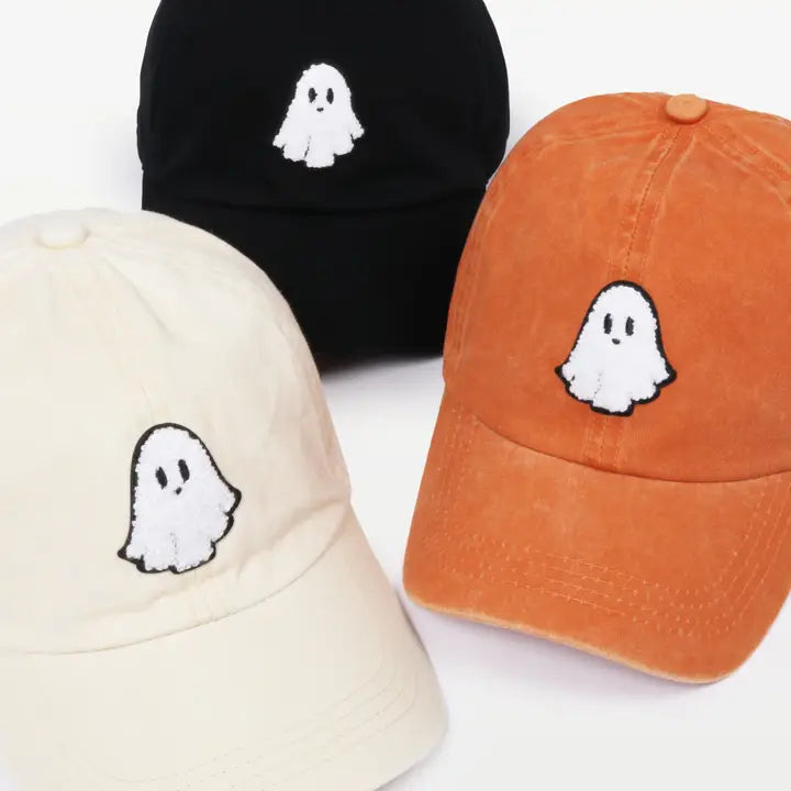 Halloween Ghost Chenille Patch Baseball Cap