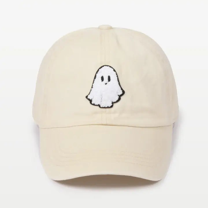 Halloween Ghost Chenille Patch Baseball Cap