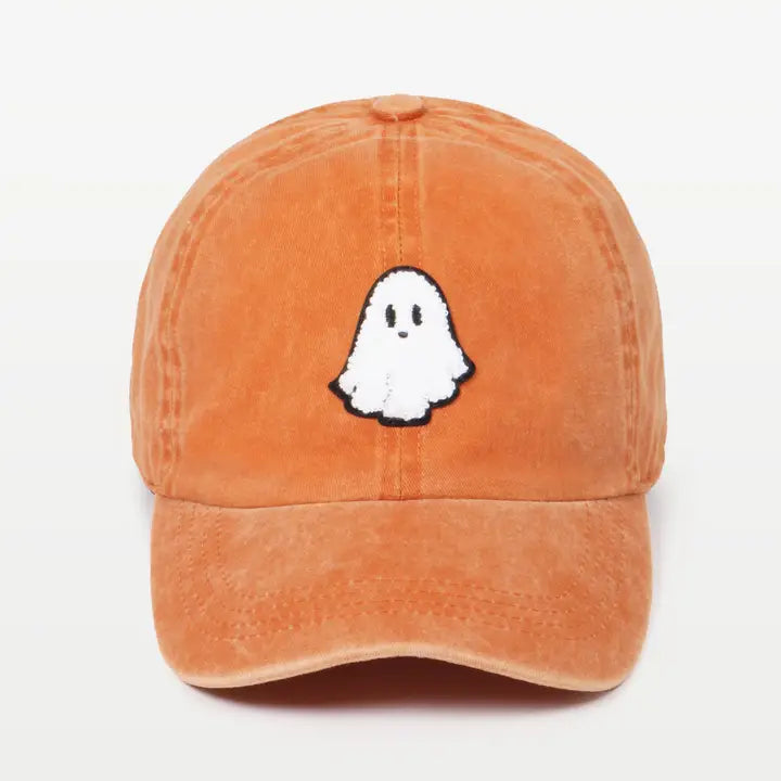 Halloween Ghost Chenille Patch Baseball Cap