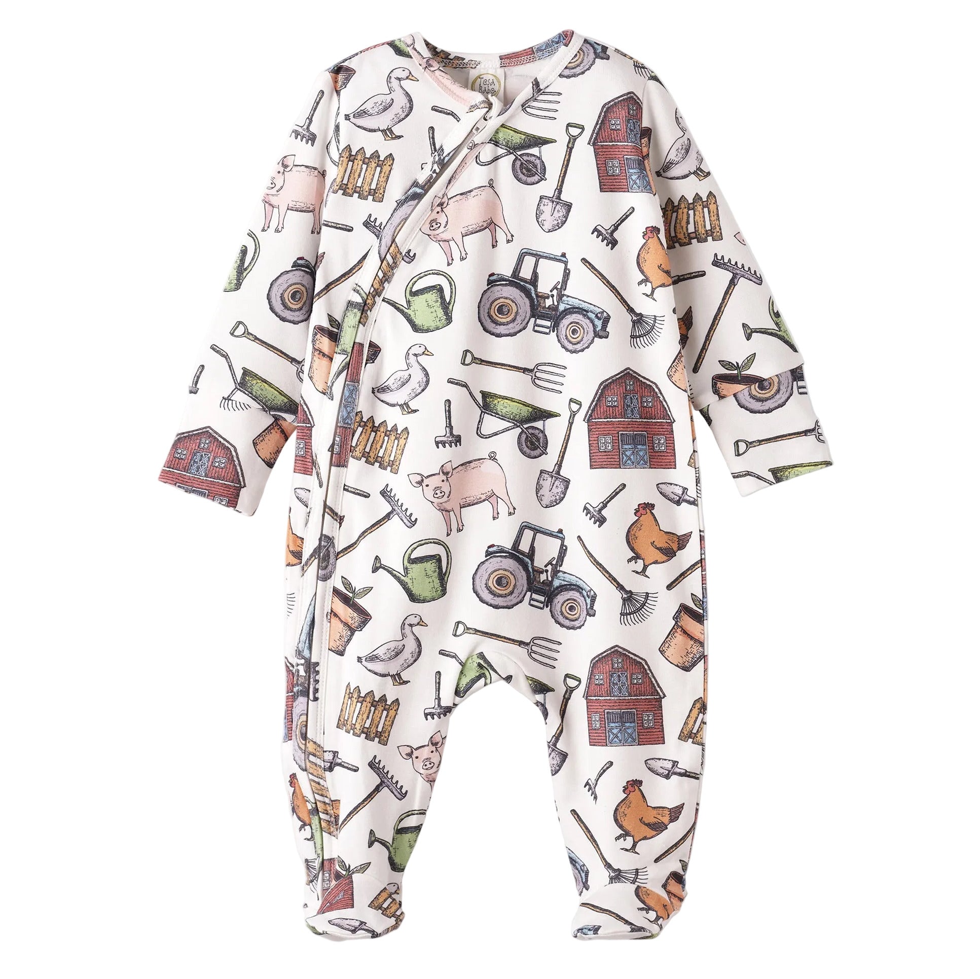 Farmer's Market Baby Zipper Romper – Soft Bamboo One-Piece