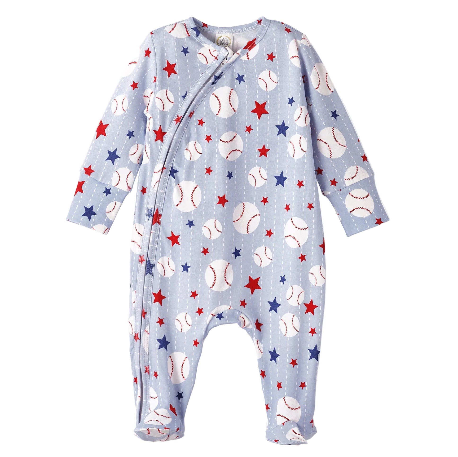 Grand Slam Baseball Bamboo Zipper Romper for Baby