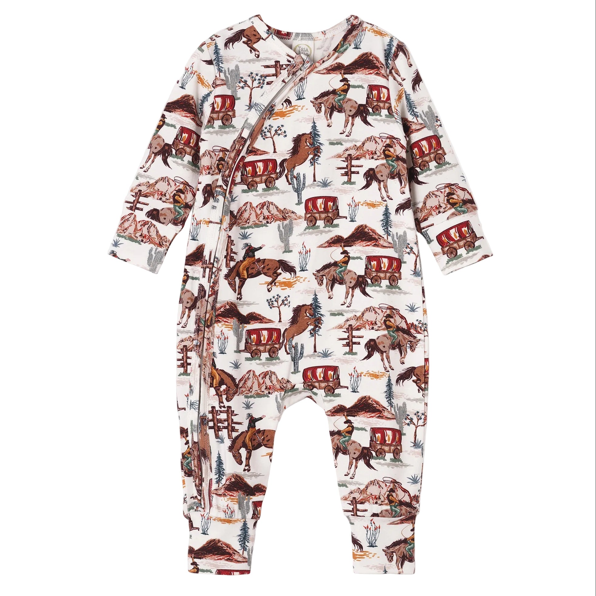Cowboy Baby Zipper Romper - Bamboo Western Spirit Outfit