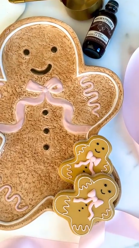 Gingerbread Man Ceramic Platter, 13 X 10 in