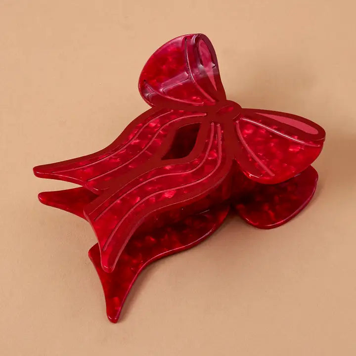 Shape Up Claw Clip-Red Bow