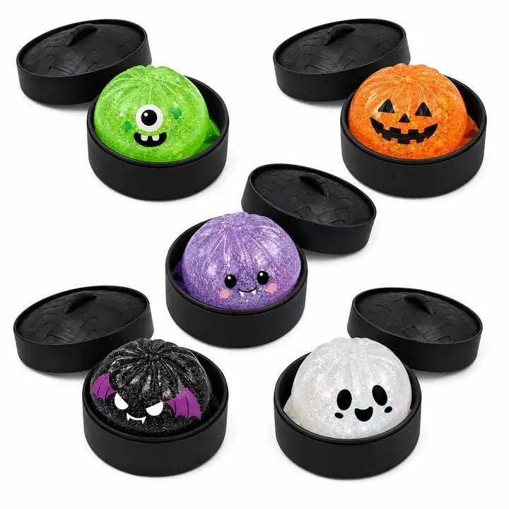 4" Halloween Glitter Jelly Dumpling - Black Steamer