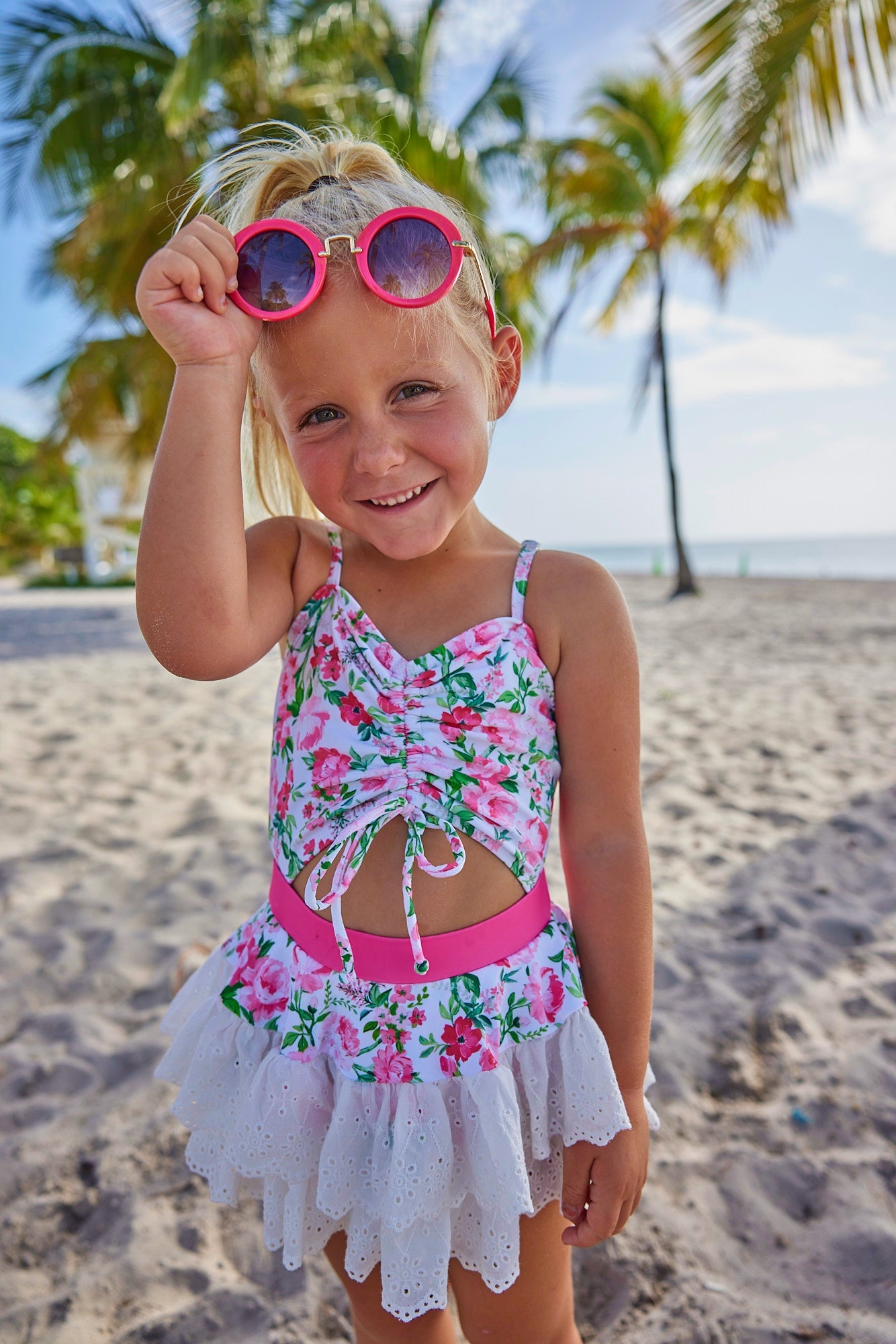 Sunset Floral One Piece Swimsuit