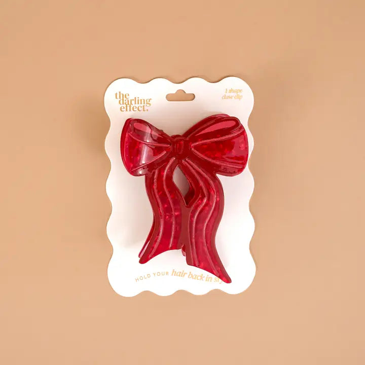 Shape Up Claw Clip-Red Bow